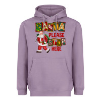 Lavender Santa Please Stop Here Heavyweight Hoodie - FaDigitalArtStudio