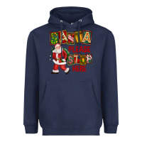 Navy Santa Please Stop Here Heavyweight Hoodie - FaDigitalArtStudio