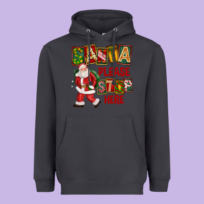 Santa Please Stop Here Heavyweight Hoodie Designed By Fadigitalartstudio