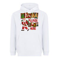 White Santa Please Stop Here Heavyweight Hoodie - FaDigitalArtStudio