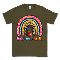 Army Green teach love inspire rainbow Classic Tee - Artiststas