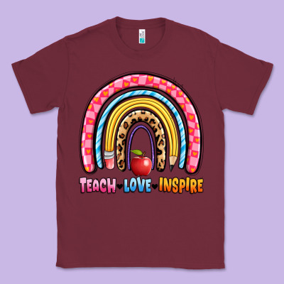 Teach Love Inspire Rainbow Classic Tee Designed By Artiststas