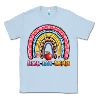 Dusty Blue teach love inspire rainbow Classic Tee - Artiststas
