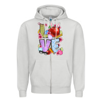 Dove Grey Easter love Teacher Zipper Hoodie - OliviaCreatesArt