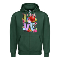 Sports Green Easter love Teacher Zipper Hoodie - OliviaCreatesArt