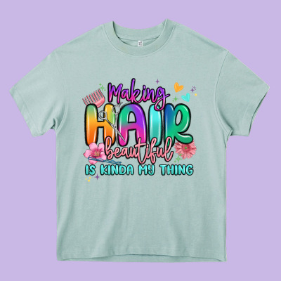 Making Hair Beautiful Is Kinda My Thing Heavy Core Tee Designed By Maliassmallbusiness