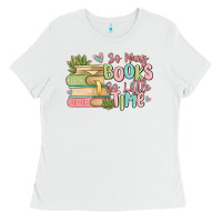 White so many books so little time Ladies Tee - MaliasSmallBusiness