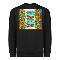 Black nana sunflowers and turquoise gemstones Heavyweight Sweatshirt - TumblerDesignByShophia