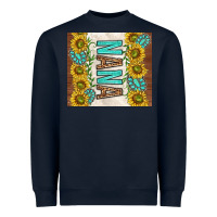 Navy nana sunflowers and turquoise gemstones Heavyweight Sweatshirt - TumblerDesignByShophia