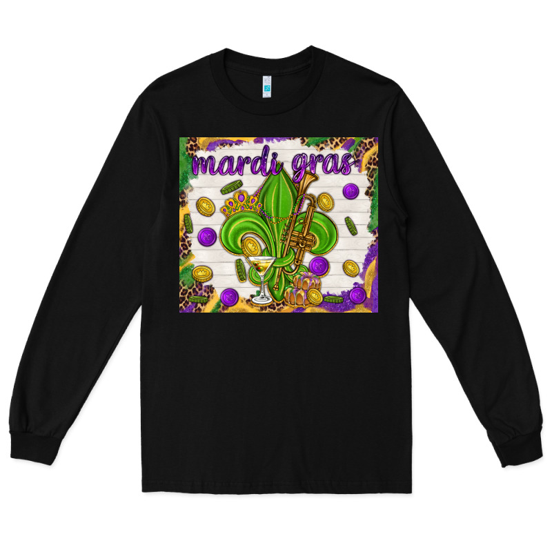 Mardi Gras Fleur De Lis Long Sleeve Tee by NancyCooperArtShop | Teevron