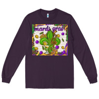 Plum Mardi Gras fleur de lis Long Sleeve Tee - NancyCooperArtShop