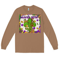 Toasted Coconut Mardi Gras fleur de lis Long Sleeve Tee - NancyCooperArtShop