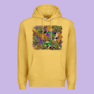Mardi Gras Plaid Purple Glitter Background Premium Hoodie Designed By Fadigitalartstudio
