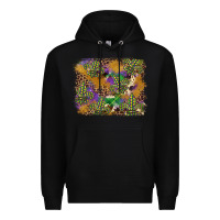 Black mardi gras plaid purple glitter background Premium Hoodie - FaDigitalArtStudio
