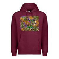 Burgundy mardi gras plaid purple glitter background Premium Hoodie - FaDigitalArtStudio