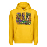 Lemon mardi gras plaid purple glitter background Premium Hoodie - FaDigitalArtStudio