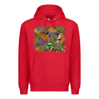 Red mardi gras plaid purple glitter background Premium Hoodie - FaDigitalArtStudio