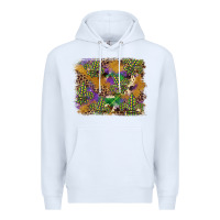 White mardi gras plaid purple glitter background Premium Hoodie - FaDigitalArtStudio