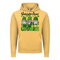 Vintage Mustard shamrockin' with my gnomies st patrick's day Vintage Hoodie - Jasminsmagicworld