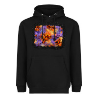 Black halloween pumpkin and leopard background Heavyweight Hoodie - BundleAndBundleShop