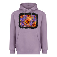 Lavender halloween pumpkin and leopard background Heavyweight Hoodie - BundleAndBundleShop