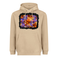 Mushroom halloween pumpkin and leopard background Heavyweight Hoodie - BundleAndBundleShop