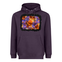 Plum halloween pumpkin and leopard background Heavyweight Hoodie - BundleAndBundleShop