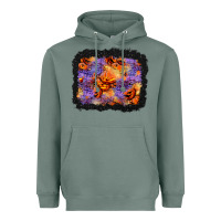 Sage halloween pumpkin and leopard background Heavyweight Hoodie - BundleAndBundleShop