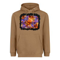 Halloween Pumpkin And Leopard Background Heavyweight Hoodie | Teevron