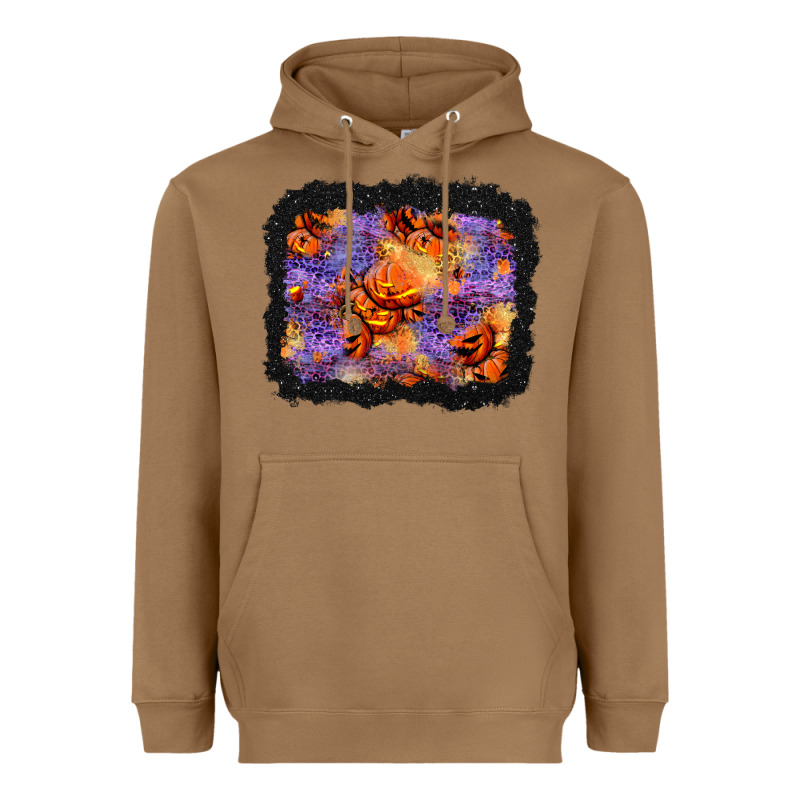 Halloween Pumpkin And Leopard Background Heavyweight Hoodie by BundleAndBundleShop | Teevron