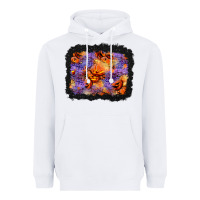 White halloween pumpkin and leopard background Heavyweight Hoodie - BundleAndBundleShop