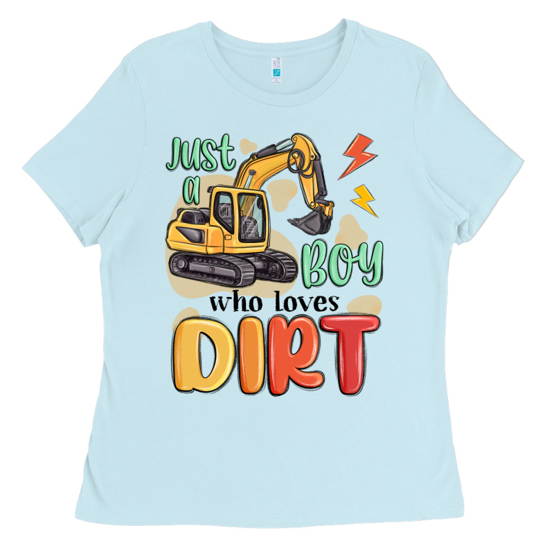 Just A Boy Who Loves Dirt Ladies Tee by MaliasSmallBusiness | Teevron