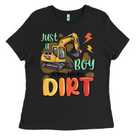 Black just a boy who loves dirt Ladies Tee - MaliasSmallBusiness