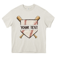 Cream preview custom baseball Heavy Core Tee - MaliasSmallBusiness