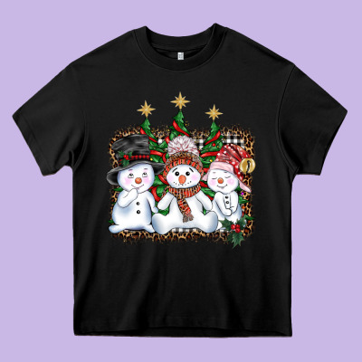Christmas Snowman Heavy Core Tee Designed By Adodesignshop