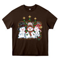 Chocolate Brown christmas snowman Heavy Core Tee - AdoDesignShop