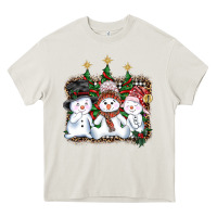 Cream christmas snowman Heavy Core Tee - AdoDesignShop