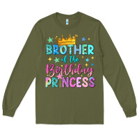 Army Green brother of the birthday princess Long Sleeve Tee - NancyCooperArtShop