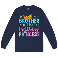 Navy brother of the birthday princess Long Sleeve Tee - NancyCooperArtShop