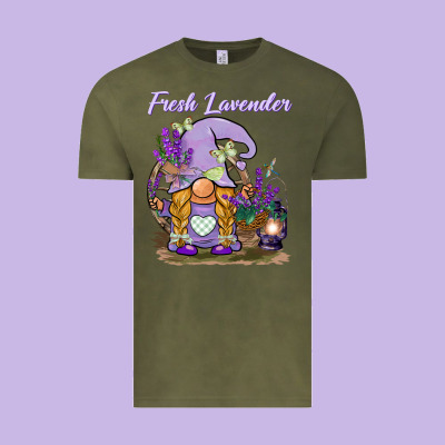 Fresh Lavender Gnome Vintage Tee Designed By Barkaloodesign