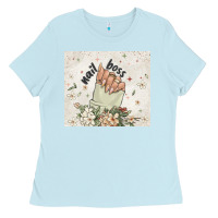 Baby Blue nail boss Ladies Tee - MaliasSmallBusiness