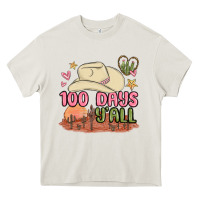 Cream 100 days y'all malia Heavy Core Tee - MaliasSmallBusiness