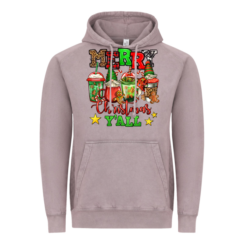 Merry Christmas Y'all Gnome Coffee Vintage Hoodie by Jasminsmagicworld | Teevron