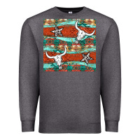 Charcoal Heather western aztec bull skull stars seamless pattern Premium Sweatshirt - BundleAndBundleShop