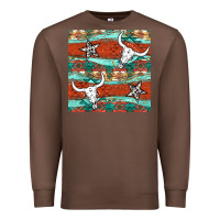Chestnut western aztec bull skull stars seamless pattern Premium Sweatshirt - BundleAndBundleShop