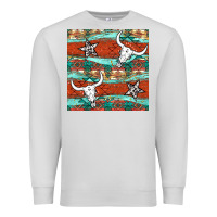 Dove Grey western aztec bull skull stars seamless pattern Premium Sweatshirt - BundleAndBundleShop