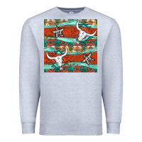 Heather Grey western aztec bull skull stars seamless pattern Premium Sweatshirt - BundleAndBundleShop