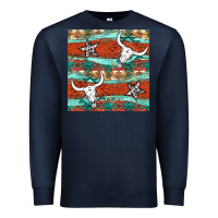 Navy western aztec bull skull stars seamless pattern Premium Sweatshirt - BundleAndBundleShop