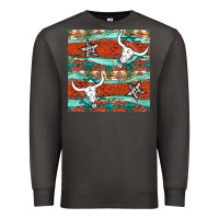 Smoke western aztec bull skull stars seamless pattern Premium Sweatshirt - BundleAndBundleShop