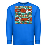 True Royal western aztec bull skull stars seamless pattern Premium Sweatshirt - BundleAndBundleShop